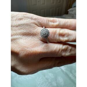 10K Gold Diamond Round Halo Cluster Ring | .50 TCW | Size 6.5